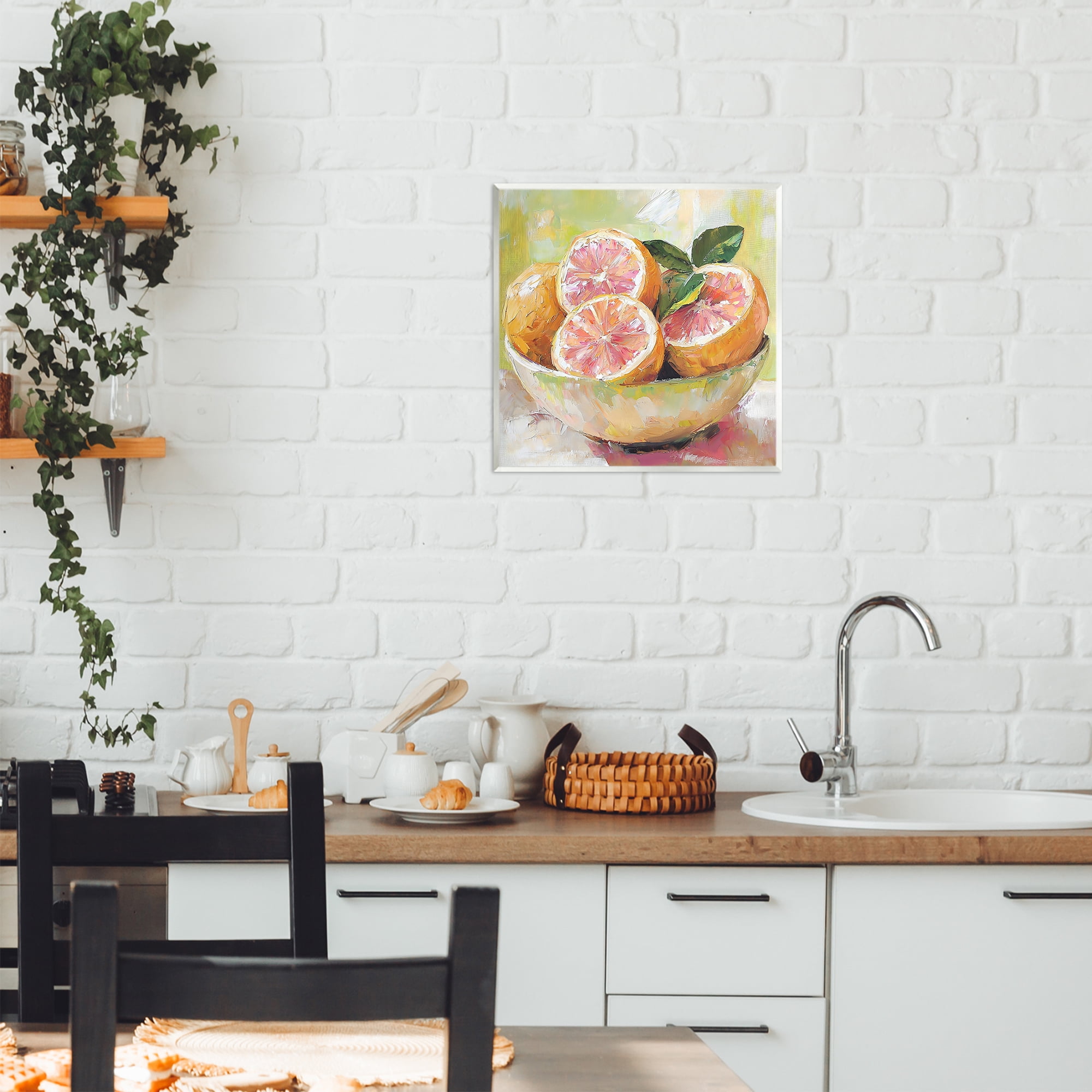 Stupell Industries Bold Grapefruit in Ceramic Bowl Wall Plaque Art, design by Riley B