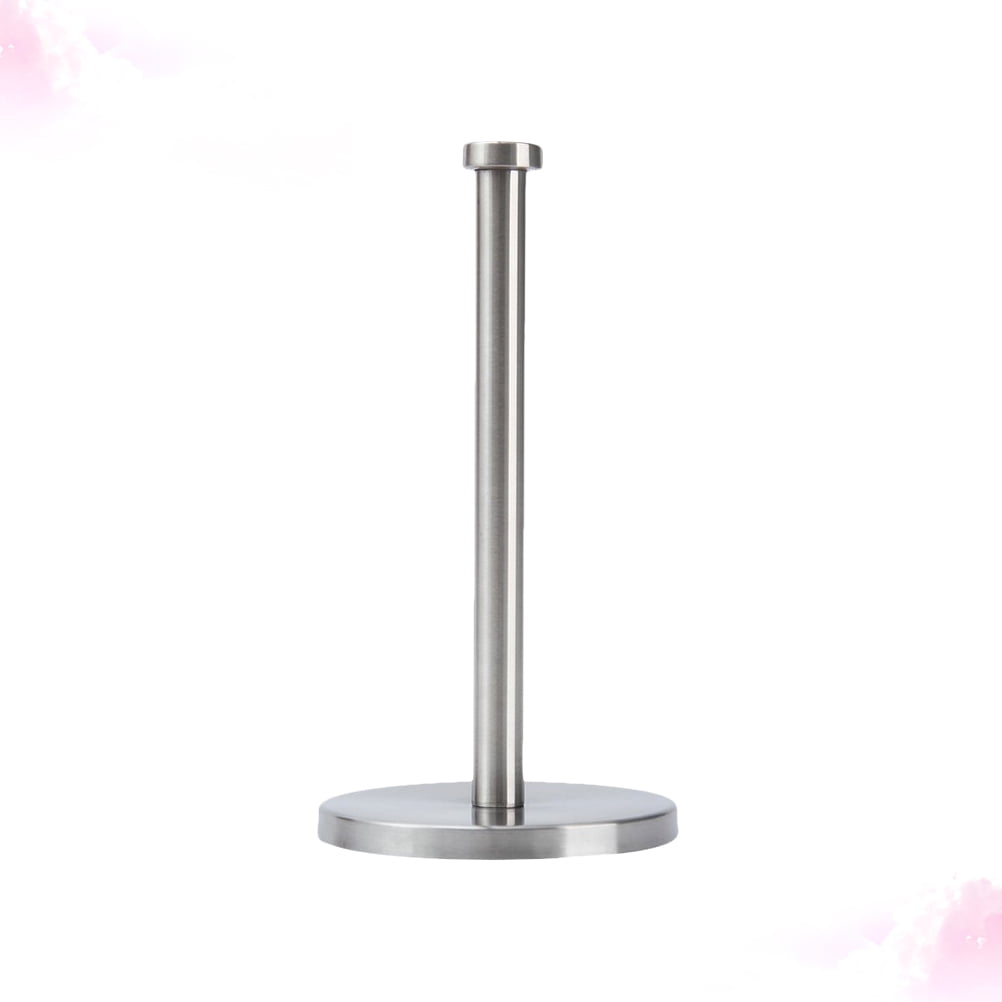 Masteelf 2 pcs  Stainless Steel Upright Paper Towel Holder Stand for Home Kitchen Countertop Table (Flat Top)