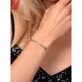 thumbnail image 3 of Gem Stone King 925 Sterling Silver Pink Lab Grown Diamond and Green TourmalineBracelet for Women (2.27 Cttw, Gemstone April Birthstone, Round 4MM, 6.5 inch), 3 of 6