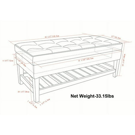 Simpli Home - Cosmopolitan Storage Ottoman Bench - Dark Brown