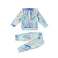 thumbnail image 2 of Xudanell Baby Winter Clothes Tie-Dye Hooded Sweatshirt Essentials Sweatpants Outfits Breathable Linen Pants Set 6-12 Months Blue, 2 of 5