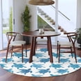 thumbnail image 4 of Blue Coastal Turtle Round Area Rugs Collection 6', Ocean Beach Nautical Marine Life Non Slip Indoor Circular Throw Runner Rug Floor Mat Carpet for Living Room Dining Table Bedroom Nursery, 4 of 9