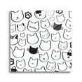 thumbnail image 1 of Meow White Cat Faces Paws 12 x 12 Glass Wall Hanging Sign, 1 of 4