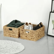 Woven Hyacinth Storage Cube Basket (2-Pack) - 13x13x8
