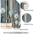 thumbnail image 4 of Teal Farmhouse Daisy Kitchen Curtains Wooden Flower Small Short Cafe Window Curtains Rustic Floral Butterfly Country Bathroom Drapes Treatment Tier Curtains 2 Panels (27.5x39 Inch), 4 of 8
