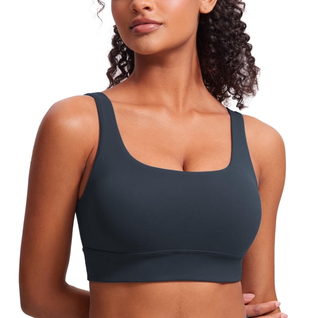 Top deportivo CRZ YOGA Butterluxe con escote redondo y espalda en U azul marino XL