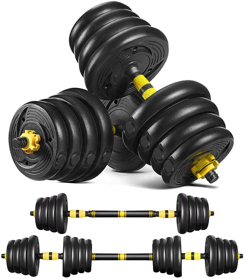 Adjustable Dumbbells Barbell 30KG//66LBS with Connector Options Cast Iron Adjustable Dumbbell Barbell Set Free Weights 2 in 1 Home Body Workout Exercise Equipment US. Inventory Photno