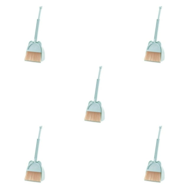 Decodeary Convenient Placement Broom And Dustpan For Quick And Efficient Sweeping Small Broom And Dustpan Set blue 5Set