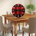 thumbnail image 5 of ZXCXRQFa Red Plaid Round Wood Wall Clock, 10 Inch Battery Operated Analog Quiet Desk Clock for Home,Kitchen,Office,School,Bathroom, 5 of 7