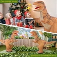 thumbnail image 2 of Xmhook 4ft Inflatable Dinosaur Remote Control Car with LED Sound & 360 °Rotation, Large Walking Dinosaur Blow up Toy for Kids Ages 3+ Gift, Brown, 2 of 9