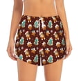 thumbnail image 2 of Susaid Christmas Gingerbread Print Women's High Waisted Running Shorts Quick Dry Athletic Gym Track Workout Shorts Zip Pocket-Large, 2 of 7