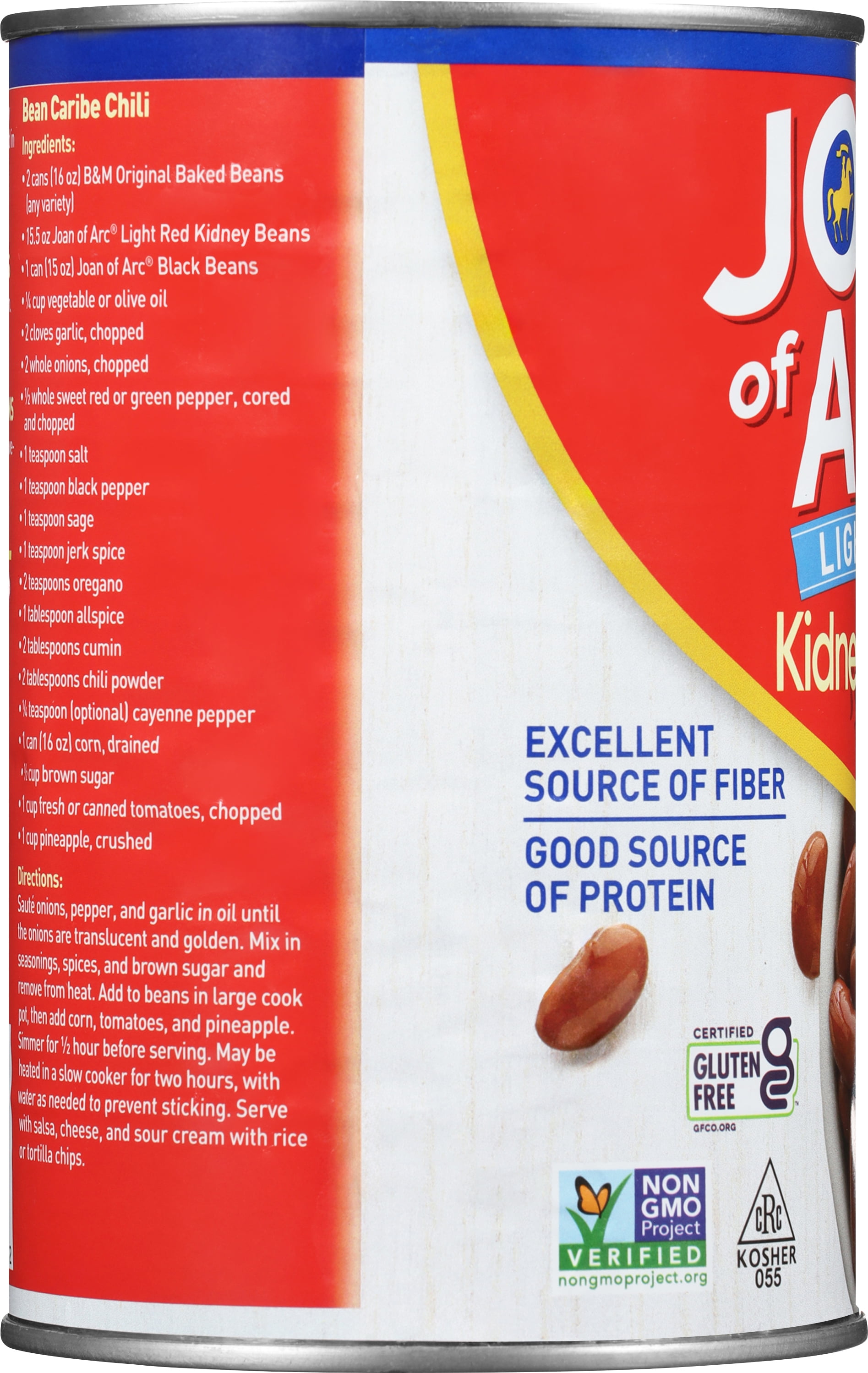 (4 pack) Joan of Arc Light Red Kidney Beans, Gluten-Free, 40 oz Can