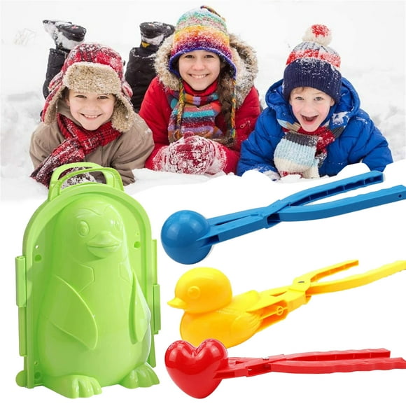 holiday giftszanvin Snowball Maker 4 Pack Heart Snowman Spherical Shape Snowball Maker Clip Plastic Snowball Maker Tool Sand Ball Clip Snow Toys For Kids And Adults gift for home use