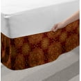thumbnail image 2 of Mandala Bed Skirt, Oriental Motifs with Floral Elements and Leavess Inspiration, Elastic Bedskirt Dust Ruffle Wrap Around for Bedding Decor, 4 Sizes, Red Earth Yellow, by Ambesonne, 2 of 2