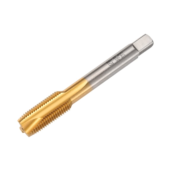 Uxcell 1/2-20 UNF B2 Spiral Point Thread Tap Titanium Coated Tapping Threading Tool