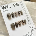 thumbnail image 3 of press-on nails Manicure pure handmade wear short ladder wrapped with small snake nail piece advanced customization, 3 of 9