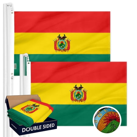 Bolivia Bolivian Flag 3x5FT 2-Pack Double-sided Embroidered Polyester By G128