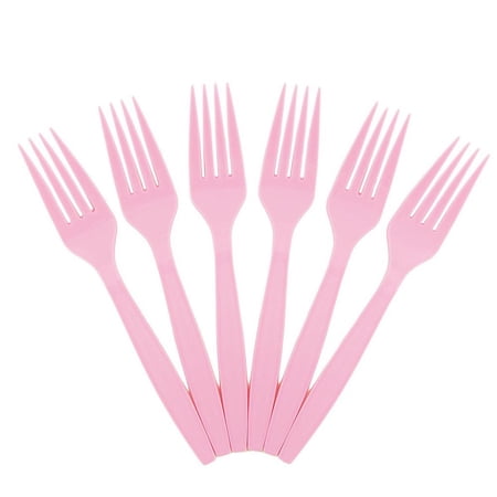 JAM Paper Plastic Forks Pink 100 Disposable Forks/Box JAM Paper Plastic Forks Pink 100 Disposable Forks/Box