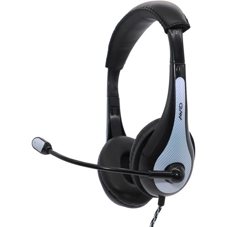 Avid AE-36 Headset in White with Adjustable Boom Microphone for School, Classroom, Education, Testing and Assessment