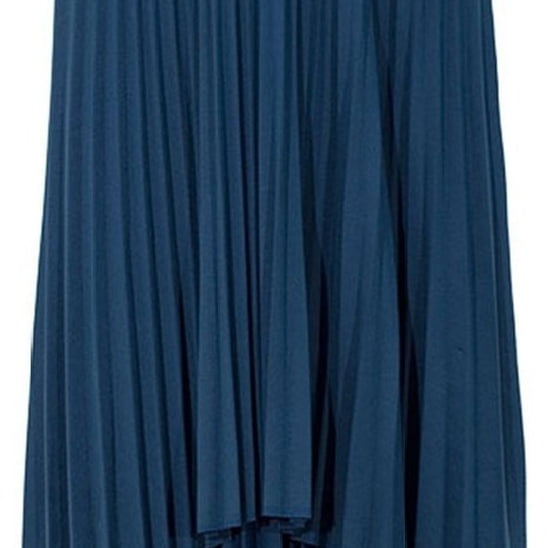 Peach Couture Hi Lo Pleated Skirt with Ribbon Stitch Elastic Waist