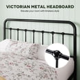 thumbnail image 4 of Einfach Queen Size Metal Bed Frame with Victorian Vintage Headboard, 12.4" Under-bed Storage Space, Black, 4 of 7