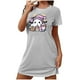 thumbnail image 1 of Camisón corto de talla grande para mujer, camisón de manga corta con estampado de pecho a la moda, camisón para mujer, 1 of 3