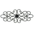 "Sintosin Rustic Farmhouse Black Wrought Iron Wall Decor, Hanging Flower Plaque Scroll Metal