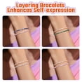 thumbnail image 5 of Just Being Cute Tennis Bracelets for Women, 3mm April Cubic Zirconia - Round Cut Birthstone Bracelet 14K Gold Plated Birthday Graduation Jewelry Gifts for Her/Girlfriend, 6.5", 5 of 12