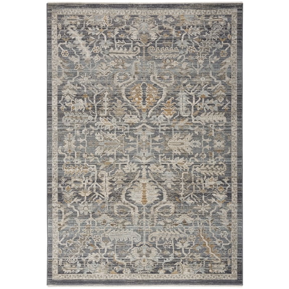 Nourison Nyle Vintage Floral Bohemian Indoor Rug Navy Multicolor 5'3" x 7'10"
