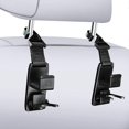 thumbnail image 1 of Car Seat Headrest Hooks Vehicle Car Headrest Hooks Hanger 4 Pack Storage Organizer-Strong and Deep Universal for Handbags Purses Coats, 1 of 4