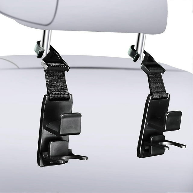 Car Seat Headrest Hooks Vehicle Car Headrest Hooks Hanger 4 Pack Storage Organizer-Strong and Deep Universal for Handbags Purses Coats