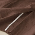 thumbnail image 7 of Womens Cotton Linen Skirts Summer Casual Loose Drawstring Embroidered Flowy Midi Skirt with Pockets Brown, M, 7 of 7