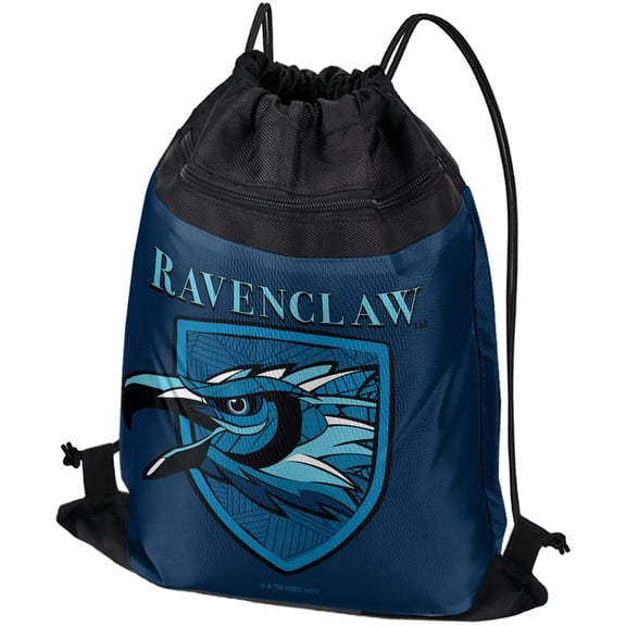 Harry Potter Ravenclaw Stain Glass Drawstring Backpack Sports Bag Sackpack 17" x 13", Perfect for Gym, Yoga or Practice