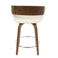 thumbnail image 6 of Elisa Mid-Century Modern Counter Stool in Walnut and Cream Fabric by LumiSource - Set of 2, 6 of 7