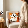 thumbnail image 7 of EWASWON Halloween Spooky Ghost Pumpkin Pillow Covers 18x18 Inch Digital Print Polyester Throw Pillows Washable for Sofa Bedroom Home Decor, 7 of 7