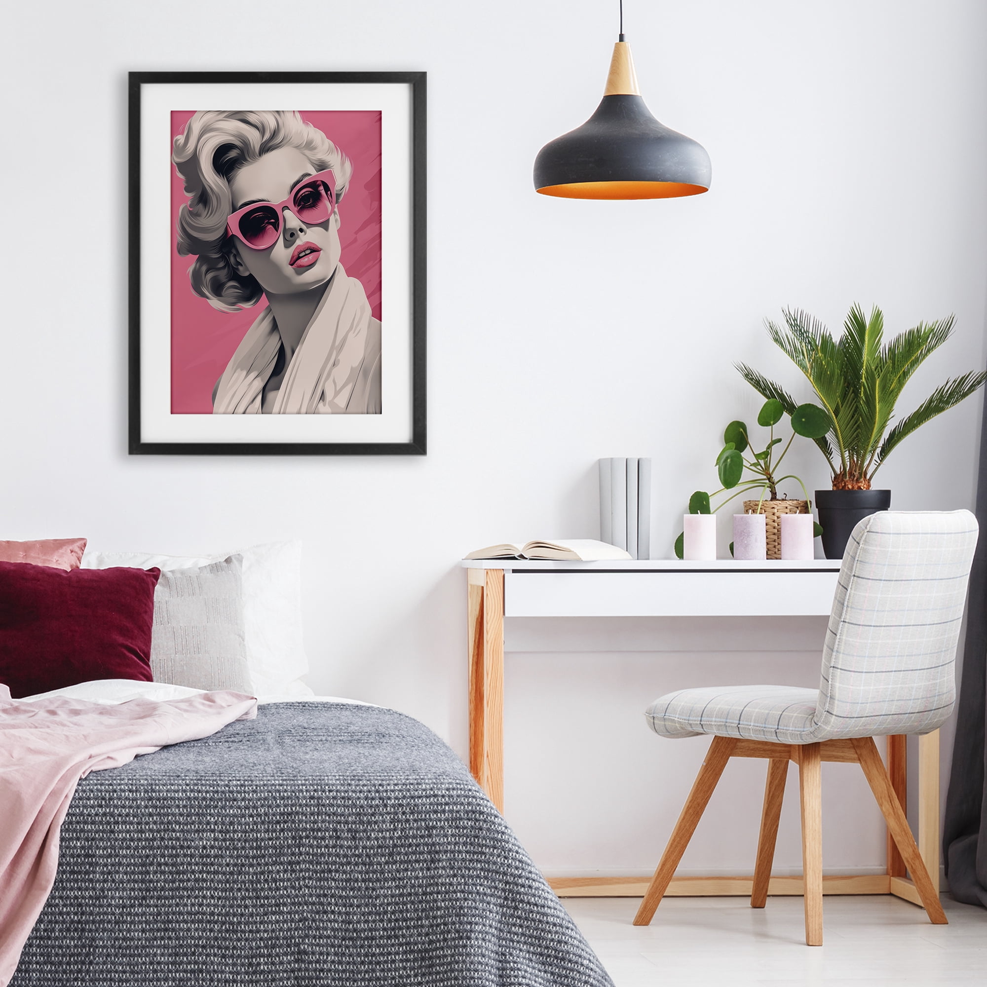 Stupell Industries Retro Chic Glamour Black Framed Print Under Glass, design by Andrea Haase