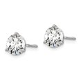 thumbnail image 2 of Primal Gold 14 Karat White Gold Lab Grown Diamond 2cttw VS/SI, D E F, 3 Prong Screwback Earrings, 2 of 4