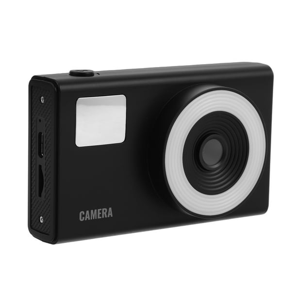 Cámara digital compacta con sensor CCD para fotos y vídeos. Cámara portátil y ligera para viajes, uso familiar y escolar. Grabación 16x (adaptador tipo C).