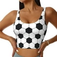 thumbnail image 2 of Uemuo Soccer Ball Pattern Women's Sports Bra - High Impact Support, Breathable, and Comfortable Athletic Bra for Running, Yoga, and Workouts, 2 of 9