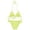 Yellow, variant on lnmuld Girls 2-Piece Solid Color Ruffled Triangle Bikini with Side Tie Bottom UPF 50 Size:7-14 Years