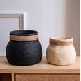 thumbnail image 2 of Faux Bamboo Woven Cement Planter, 2 of 13