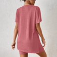 thumbnail image 7 of MXUIKV Workout Sets for Women Lightweight Summer Loose Fitted Side Slit Hem T-Shirts Tight Shorts(X-Large,Watermelon Red), 7 of 7