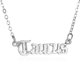 thumbnail image 1 of Collar con colgante de letra inglesa vintage personalizado con los 12 signos del zodíaco y cadena para clavícula, 1 of 6
