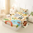 thumbnail image 2 of Manfei Kawaii Giraffe Twin Sheets,Jungle Theme Print Bedding,Beige,3 Pieces,1 Fitted Sheet and 1 Pillowcase, 2 of 6