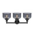 thumbnail image 2 of 616-3W-BK-G73 Innovations Lighting Bell - 3 Light Bath Vanity In Industrial Style-10 Inches Tall and 24.5 Inches Wide-Matte Black Finish-Light Smoke, 2 of 2