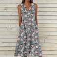 thumbnail image 2 of JGGSPWM (S-5XL) Summer Dresses for Women Vintage Floral Print V Neck Button Sleeveless Sundress Plus Size Beach Vacation Tank Dress Multicolor XXL, 2 of 5