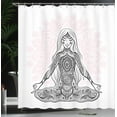 thumbnail image 4 of Ambesonne Yoga Shower Curtain, Lotus Mandala, 69"Wx84"L, Black Pink, 4 of 5