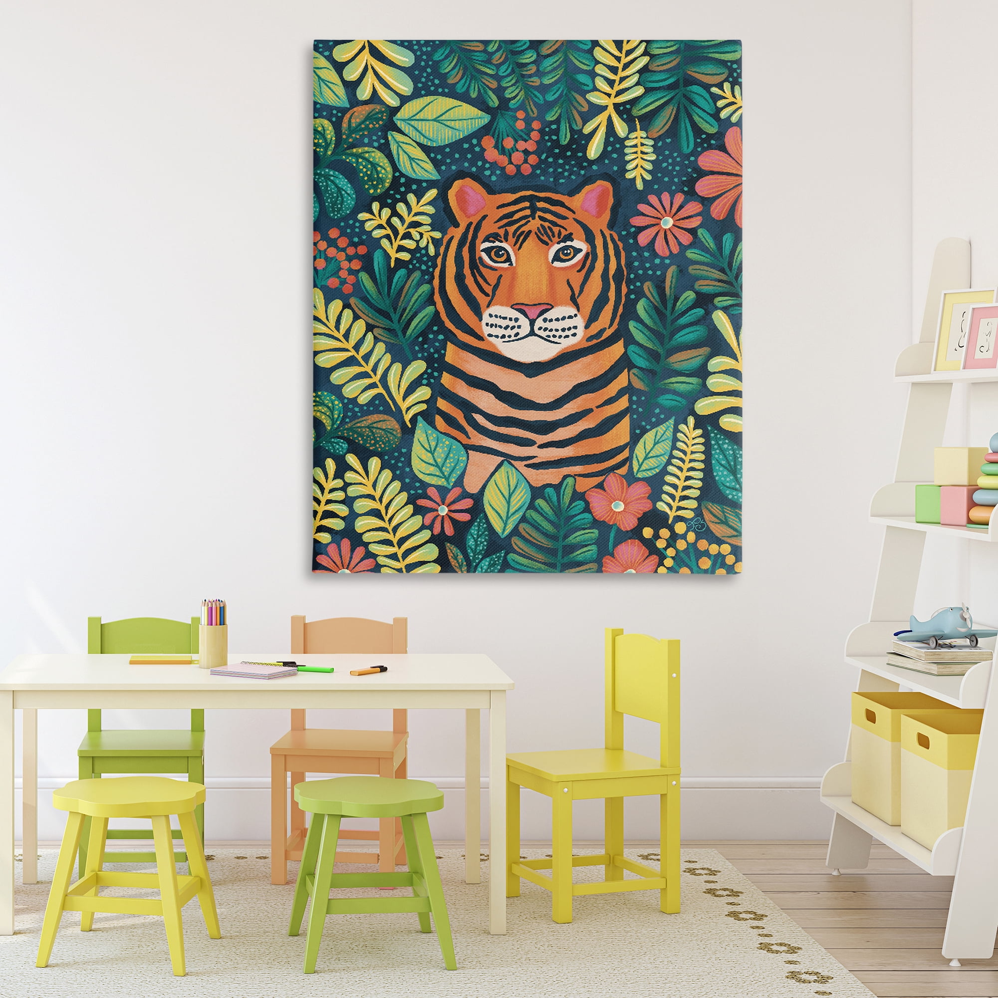 Stupell Industries Exotic Leaf Pattern Tiger Canvas Wall Art, design by Lisa R Dumm