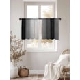 thumbnail image 5 of Black Gray Ombre Semi Sheer Window Curtains 54 Inches Long, Vintage Country Wooden Rod Pocket Voile Silky Chiffon Curtain Light Filtering Drapes for Living Room, Kitchen, Bedroom, 52"x54", 2 Panels, 5 of 9