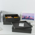 thumbnail image 5 of Cajas de papel kraft negro para almacenamiento - Juego de 3 cajas apilables para álbumes de recortes con tapas: Cajas de almacenamiento decorativas para almacenamiento de fotos de carbón gris para obr, 5 of 5